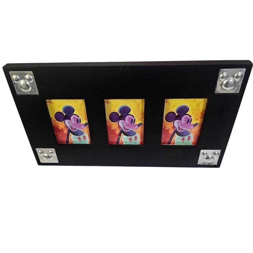 Vintage Disney 1998 Wood Photo‎ Frame Mickey Metal Design
